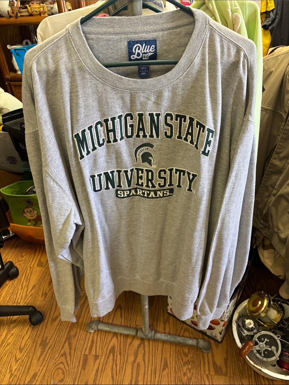 Blue 84 Michigan State University Gray Crewneck Sweatshirt